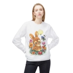 Cute Easter Bunny with Flowers and Eggs Sweatshirt