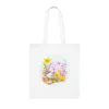 Cute Easter Duckling Chick and Spring Flowers Cotton Shopping Tote Bag