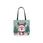 Cute Santa Reindeer Smiling Shoulder Tote Bag