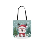 Cute Santa Reindeer Smiling Shoulder Tote Bag