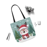 Cute Santa Reindeer Smiling Shoulder Tote Bag