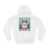Cute Santa Reindeer Smiling Hoodie