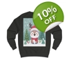 Cute Santa Reindeer Smiling Sweatshirt