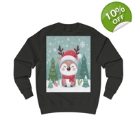 Cute Santa Reindeer Smiling Sweatshirt