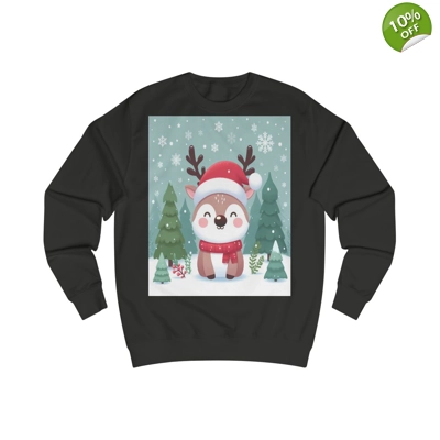 Cute Santa Reindeer Smiling Sweatshirt