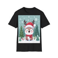 Cute Santa Reindeer Smiling T-Shirt