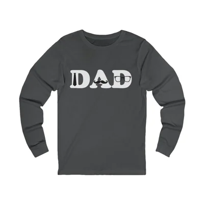 Dad Tie Moustache Glasses Father's Day Long Sleeve T-Shirt