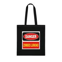 Danger Zombies Lurking Cotton Shopping Tote Bag