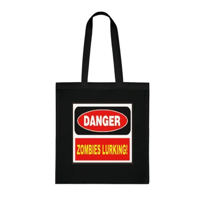 Danger Zombies Lurking Cotton Shopping Tote Bag