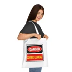 Danger Zombies Lurking Cotton Shopping Tote Bag