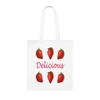 Delicious Strawberry Fruit Cotton Shopping Tote Bag