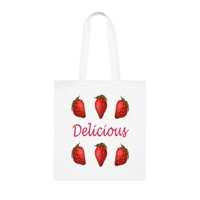 Delicious Strawberry Fruit Cotton Shopping Tote Bag