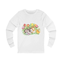 Easter Bunnies, Duckling and Tulips Long Sleeve T-Shirt