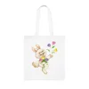 Easter Bunny And Tulips Cotton Shopping Tote Bag