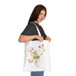 Easter Bunny And Tulips Cotton Shopping Tote Bag