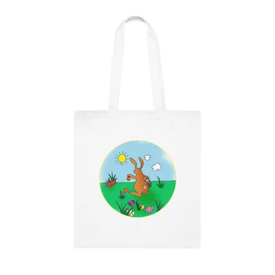 Easter Bunny Delivering Eggs Cotton Shopping Tote Bag