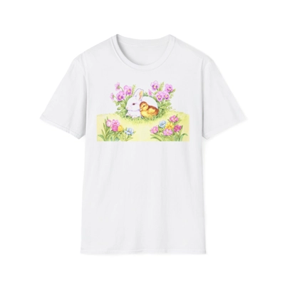 Easter Bunny, Duckling and Flowers T-Shirt