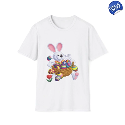 Easter Bunny with Basket of Eggs T-Shirt Easter Bunny with Basket of Eggs T-Shirt