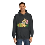 Easter Bunny with Egg and Tulip Flowers Hoodie