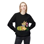 Easter Bunny with Egg and Tulip Flowers Sweatshirt