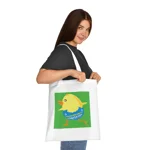 Easter Chick Hatching and Walking Funny Cotton Shopping Tote Bag