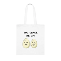 Eggs You Crack Me Up Funny Quote Cotton Shopping Tote Bag
