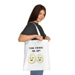 Eggs You Crack Me Up Funny Quote Cotton Shopping Tote Bag