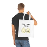 Eggs You Crack Me Up Funny Quote Cotton Shopping Tote Bag