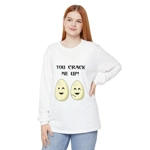 Eggs You Crack Me Up Funny Quote Long Sleeve T-Shirt