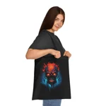 Fiery Hell Skull Watercolour Painting Cotton Shopping Tote Bag