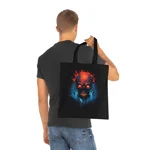 Fiery Hell Skull Watercolour Painting Cotton Shopping Tote Bag