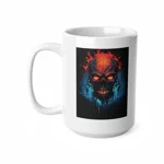 Fiery Hell Skull Watercolour Painting  Coffee Mug