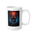 Fiery Hell Skull Watercolour Painting  Coffee Mug
