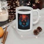 Fiery Hell Skull Watercolour Painting  Coffee Mug