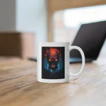 Fiery Hell Skull Watercolour Painting  Coffee Mug