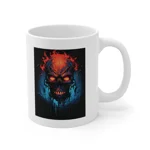 Fiery Hell Skull Watercolour Painting  Coffee Mug