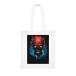 Fiery Hell Skull Watercolour Painting Cotton Shopping Tote Bag