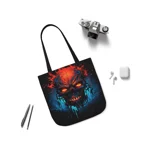 Fiery Hell Skull Watercolour Painting Shoulder Tote Bag