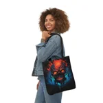 Fiery Hell Skull Watercolour Painting Shoulder Tote Bag