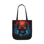 Fiery Hell Skull Watercolour Painting Shoulder Tote Bag