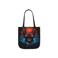Fiery Hell Skull Watercolour Painting Shoulder Tote Bag