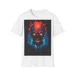 Fiery Hell Skull Watercolour Painting T-Shirt