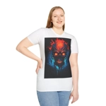 Fiery Hell Skull Watercolour Painting T-Shirt