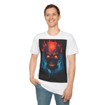 Fiery Hell Skull Watercolour Painting T-Shirt