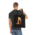 Flaming Skull Cotton Shopping Tote Bag