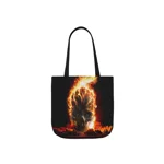 Flaming Skull Shoulder Tote Bag