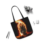 Flaming Skull Shoulder Tote Bag