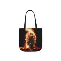 Flaming Skull Shoulder Tote Bag