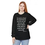 For God So Loved The World Verse John 3:16 Long Sleeve T-Shirt