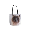 Funny Cross Eyed Birman Cat Shoulder Tote Bag